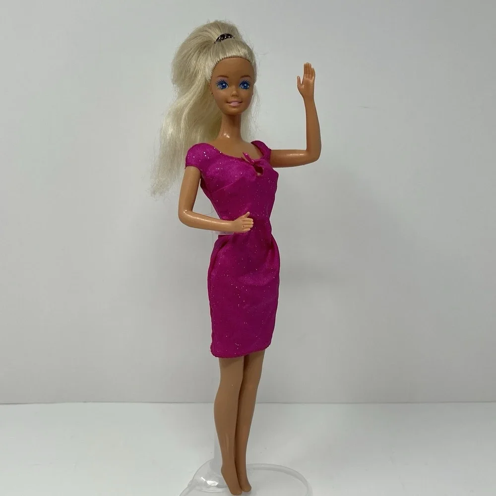 Barbie Fashionista Doll Edition‎ 1966 Blonde Hair Collectible OOAK in pink dress